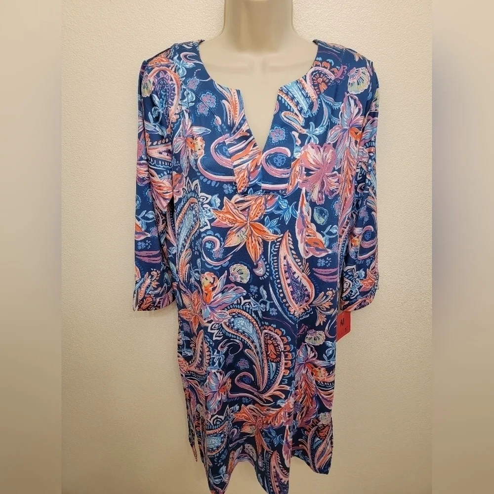 NWT Stella Parker Tunic Dress with Half Length Sleeves, V Collar
